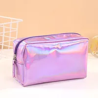 Vacation Solid Color Pu Leather Square Makeup Bags main image 1