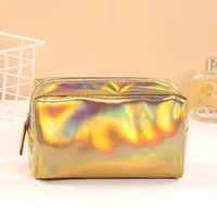 Vacation Solid Color Pu Leather Square Makeup Bags main image 2