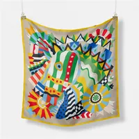 Women's Classic Style Color Block Polyester Printing Scarf main image 2