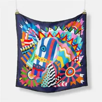 Women's Classic Style Color Block Polyester Printing Scarf sku image 1