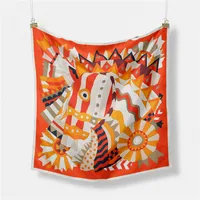 Women's Classic Style Color Block Polyester Printing Scarf sku image 5