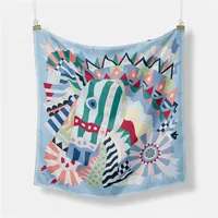 Women's Classic Style Color Block Polyester Printing Scarf main image 3