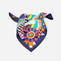 Women's Classic Style Color Block Polyester Printing Scarf main image 4
