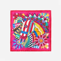 Women's Classic Style Color Block Polyester Printing Scarf main image 5