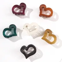 Women's Cute Heart Shape Plastic Hollow Out Hair Clip sku image 1