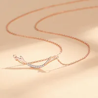 925 Sterling Silver Zircon Cable Chain Plating Inlay Geometric Necklace main image 6