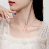 925 Sterling Silver Zircon Cable Chain Plating Inlay Geometric Necklace main image 4