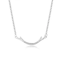 925 Sterling Silver Zircon Cable Chain Plating Inlay Geometric Necklace sku image 2