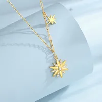 925 Sterling Silver Zircon Cable Chain Plating Inlay Star Pendant Necklace main image 7