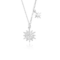 925 Sterling Silver Zircon Cable Chain Plating Inlay Star Pendant Necklace main image 2
