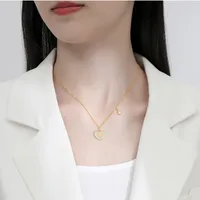 925 Sterling Silver Zircon Cable Chain Plating Inlay Star Heart Shape Pendant Necklace main image 5