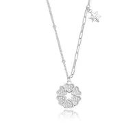 925 Sterling Silver Zircon Cable Chain Inlay Heart Shape Pendant Necklace main image 2