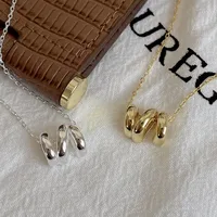 925 Sterling Silver Plating Solid Color Pendant Necklace main image 4