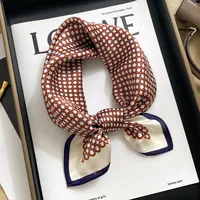 Women's Sweet Plaid  Silk Printing Silk Scarf sku image 3