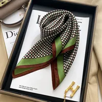 Women's Sweet Plaid  Silk Printing Silk Scarf main image 2