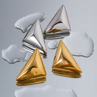 1 Pair Simple Style Classic Style Triangle Plating 316 Stainless Steel  18K Gold Plated Ear Studs main image 4