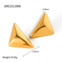 1 Pair Simple Style Classic Style Triangle Plating 316 Stainless Steel  18K Gold Plated Ear Studs sku image 1