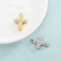 1 Piece Stainless Steel 18K Gold Plated Cross main image 1