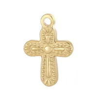 1 Piece Stainless Steel 18K Gold Plated Cross main image 2