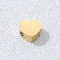 1 Piece 304 Stainless Steel 18K Gold Plated Heart Shape Polished Beads main image 3