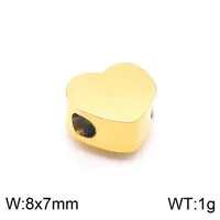 1 Piece 304 Stainless Steel 18K Gold Plated Heart Shape Polished Beads sku image 2