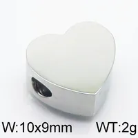 1 Piece 304 Stainless Steel 18K Gold Plated Heart Shape Polished Beads sku image 3