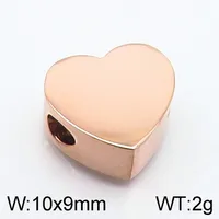 1 Piece 304 Stainless Steel 18K Gold Plated Heart Shape Polished Beads sku image 5