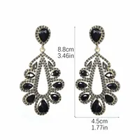 1 Pair Elegant Shiny Water Droplets Inlay Alloy Rhinestones Zircon Drop Earrings main image 9
