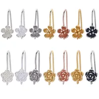 1 Pair 925 Sterling Silver Flower Earrings main image 2