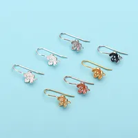 1 Pair 925 Sterling Silver Flower Earrings main image 1