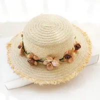 Women's Vacation Beach Solid Color Flat Eaves Straw Hat main image 2