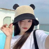 Women's Vacation Color Block Big Eaves Wool Cap main image 2