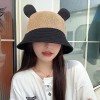 Women's Vacation Color Block Big Eaves Wool Cap main image 5