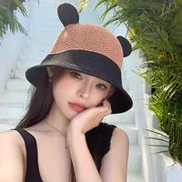 Women's Vacation Color Block Big Eaves Wool Cap main image 3