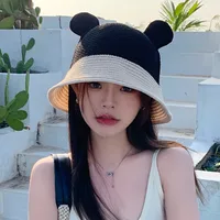 Women's Vacation Color Block Big Eaves Wool Cap main image 1