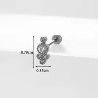 Ear Cartilage Rings & Studs Geometric Copper Plating Artificial Gemstones sku image 2