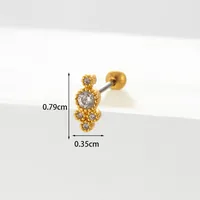 Ear Cartilage Rings & Studs Geometric Copper Plating Artificial Gemstones sku image 9
