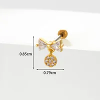 Ear Cartilage Rings & Studs Geometric Copper Plating Artificial Gemstones sku image 23