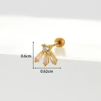 Ear Cartilage Rings & Studs Geometric Copper Plating Artificial Gemstones sku image 10