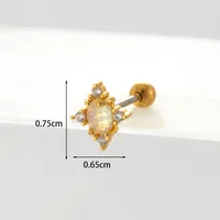Ear Cartilage Rings & Studs Geometric Copper Plating Artificial Gemstones sku image 11