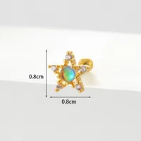 Ear Cartilage Rings & Studs Geometric Copper Plating Artificial Gemstones sku image 17