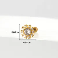 Ear Cartilage Rings & Studs Geometric Copper Plating Artificial Gemstones sku image 18