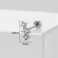 Ear Cartilage Rings & Studs Fashion Geometric Copper Plating Artificial Gemstones sku image 12