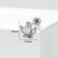 Ear Cartilage Rings & Studs Fashion Geometric Copper Plating Artificial Gemstones sku image 6