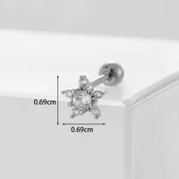 Ear Cartilage Rings & Studs Fashion Geometric Copper Plating Artificial Gemstones sku image 8