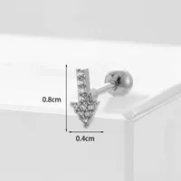 Ear Cartilage Rings & Studs Fashion Geometric Copper Plating Artificial Gemstones sku image 16