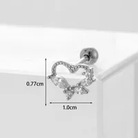 Ear Cartilage Rings & Studs Fashion Geometric Copper Plating Artificial Gemstones sku image 19