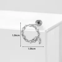 Ear Cartilage Rings & Studs Fashion Geometric Copper Plating Artificial Gemstones sku image 20