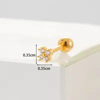 Ear Cartilage Rings & Studs Fashion Geometric Copper Plating Artificial Gemstones sku image 28