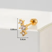 Ear Cartilage Rings & Studs Fashion Geometric Copper Plating Artificial Gemstones sku image 25